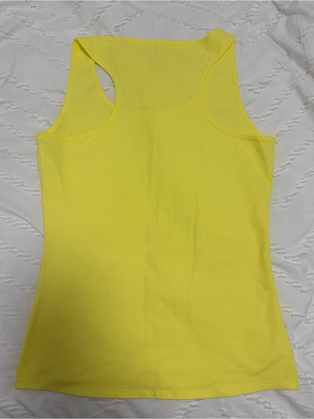 Women's Yellow Ribbed Racerback Tank Top - Picture 2 of 2